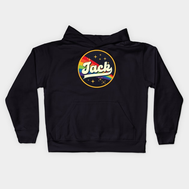 Jack // Rainbow In Space Vintage Style Kids Hoodie by LMW Art